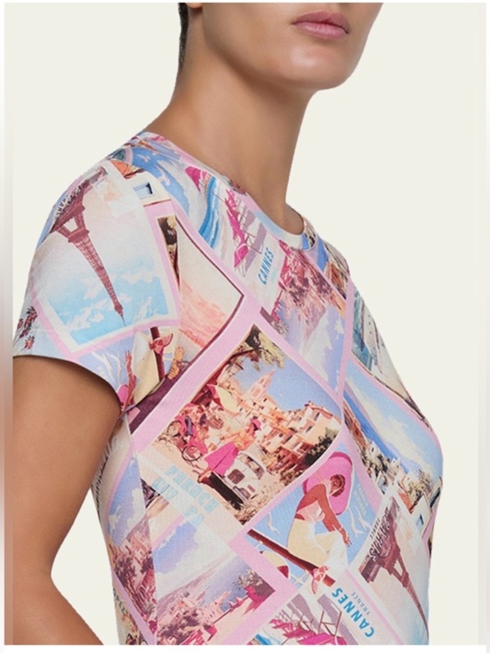 NWT, L'AGENCE Ressi Tee, size S, Multi-Print  Tee, current season, MSRP $115.00 - Picture 3 of 13